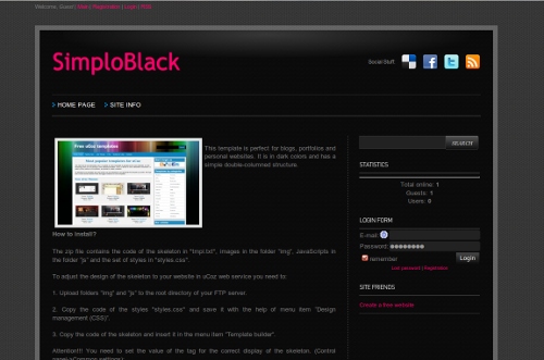 SimploBlack from ucoz templates