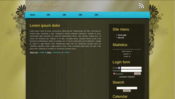 Floral Theme for uCoz