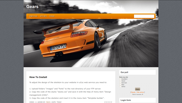 Gears Theme for uCoz