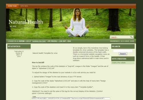 Natural Health Theme for uCoz