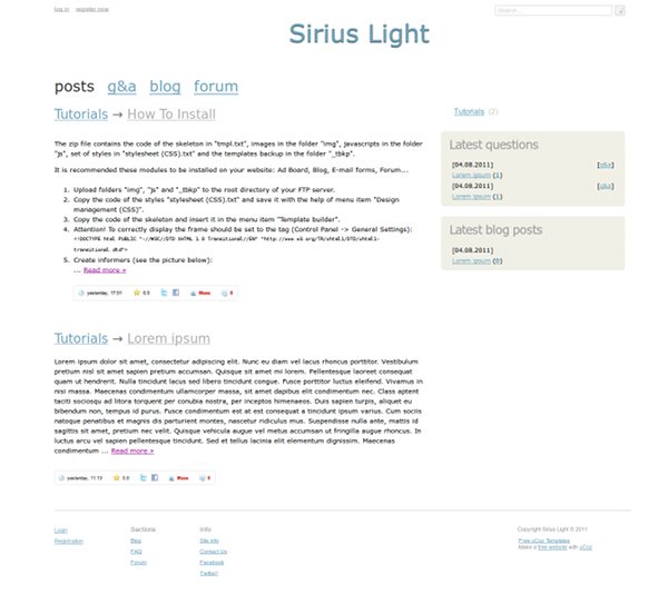 Sirius Light Theme for uCoz