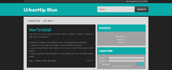 UrbanHip Blue Theme for uCoz